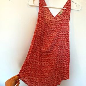 Lucky Brand red open-back cross tank